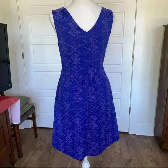 Anthropologie Maeve Dress Size 2 Gorgeous Ink Blue With Purple ❤️ - Picture 5 of 13